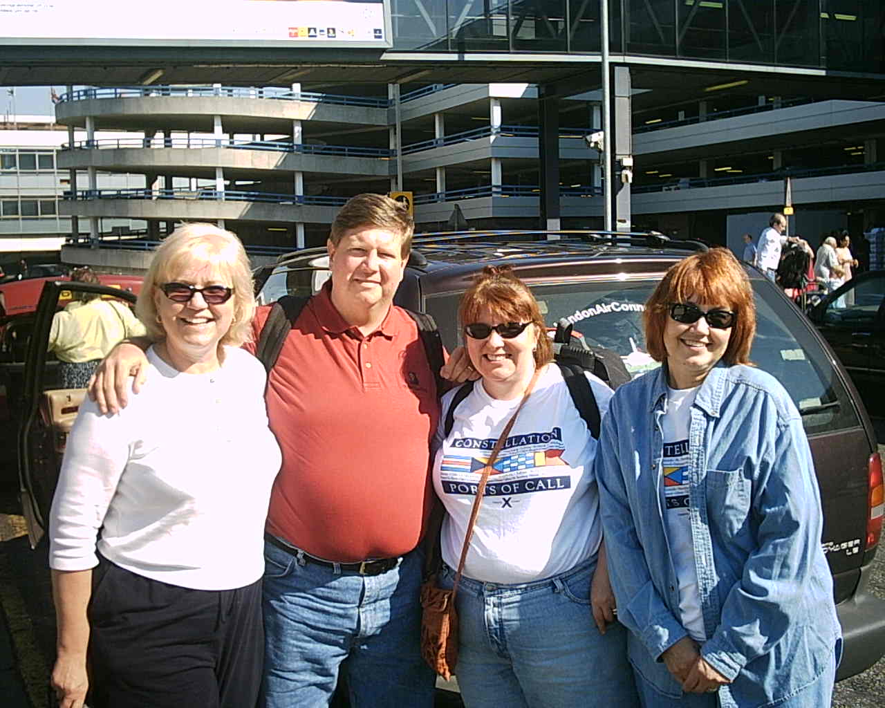 Previous guests at Heathrow after a tour